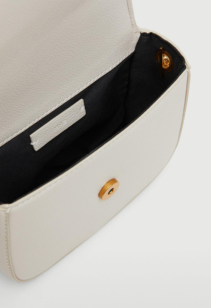 MANGO - Flap chain bag - off white