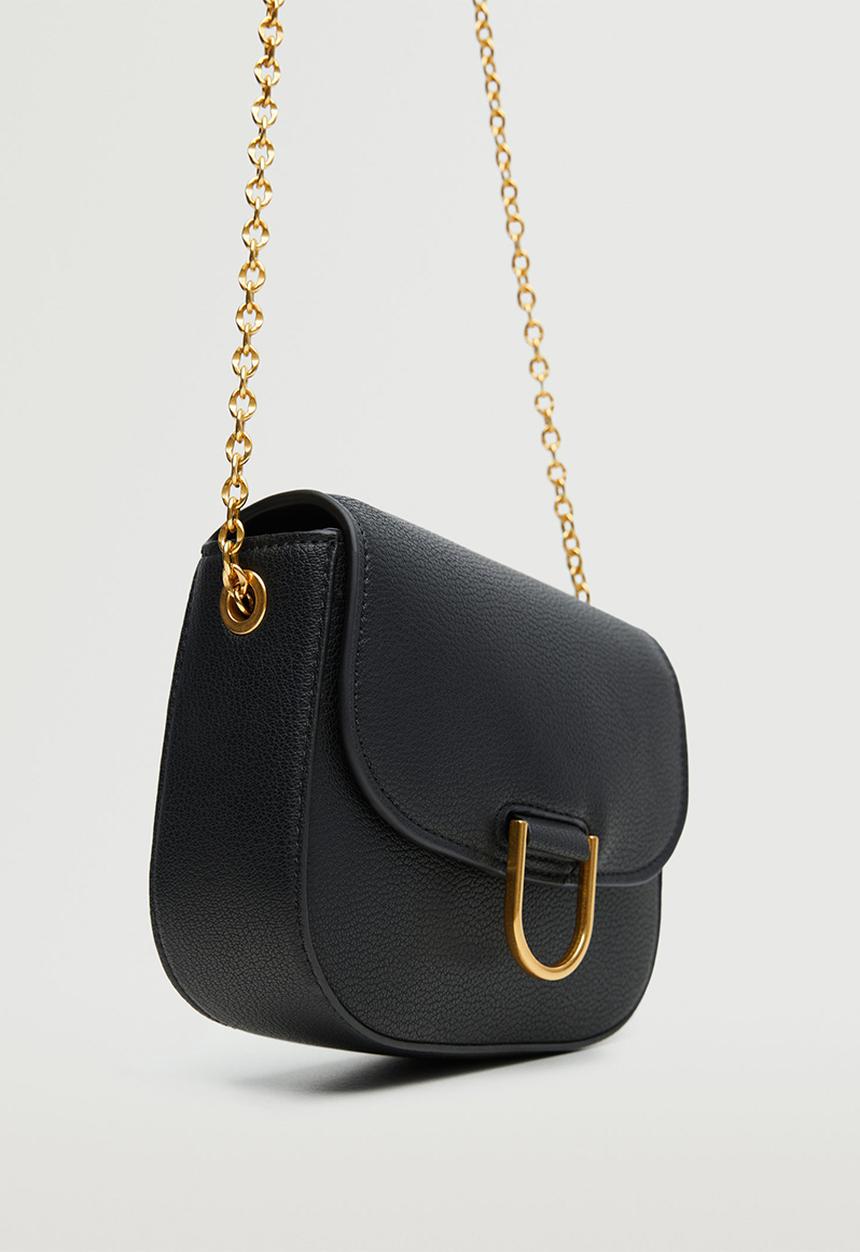 MANGO - Flap chain bag - black