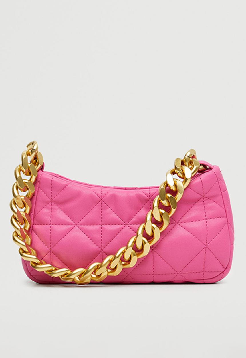 MANGO - Quilted chain bag - fuchsia