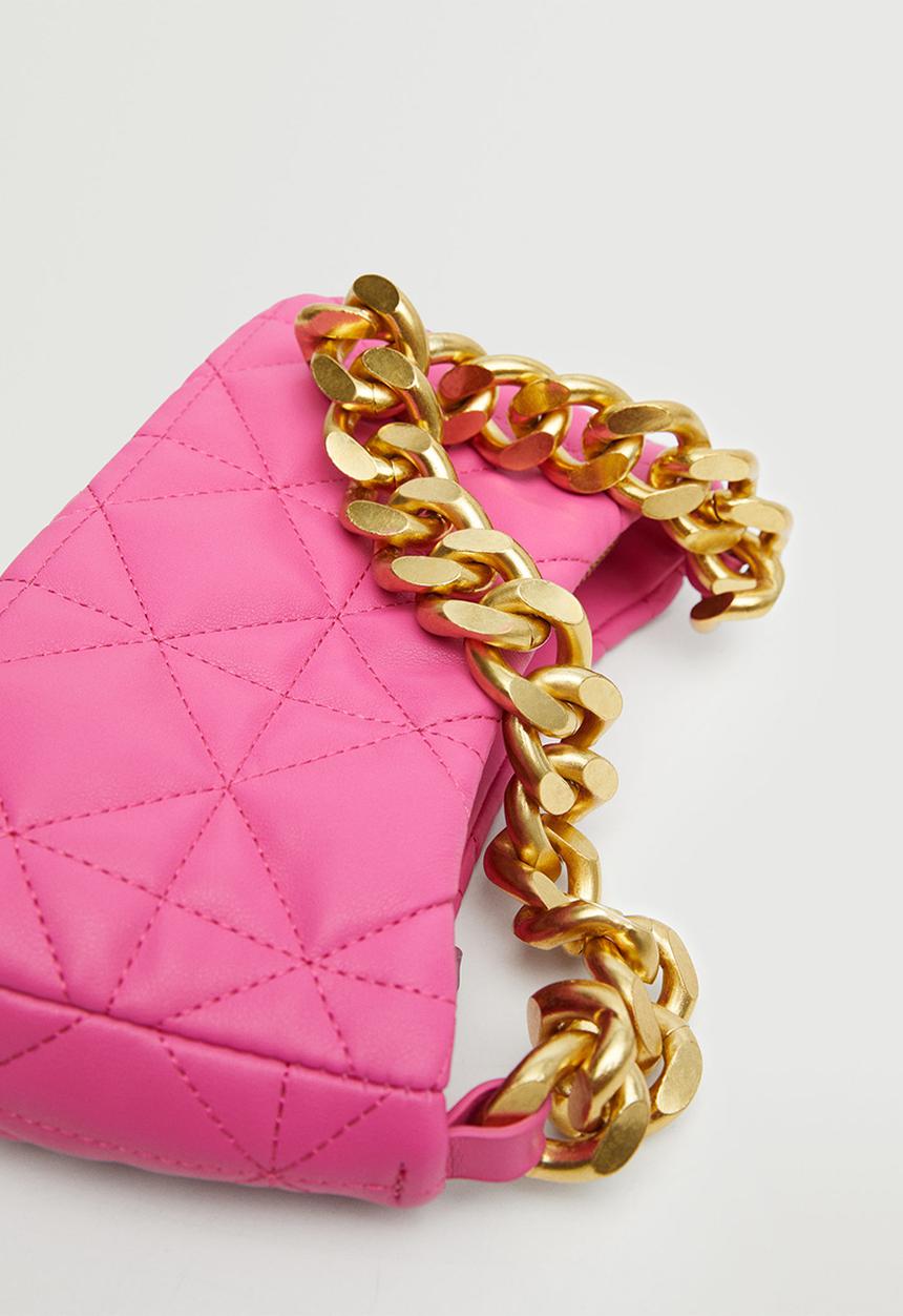 MANGO - Quilted chain bag - fuchsia