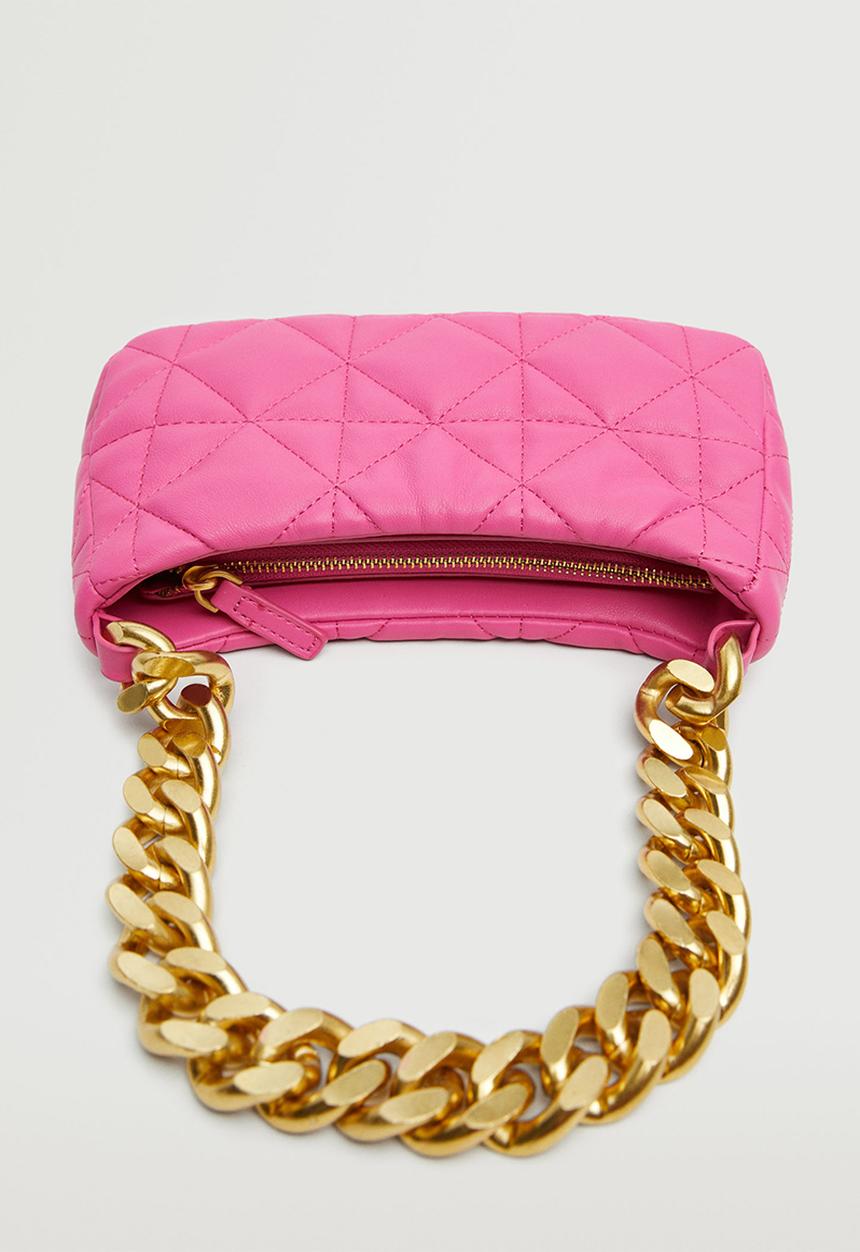 MANGO - Quilted chain bag - fuchsia