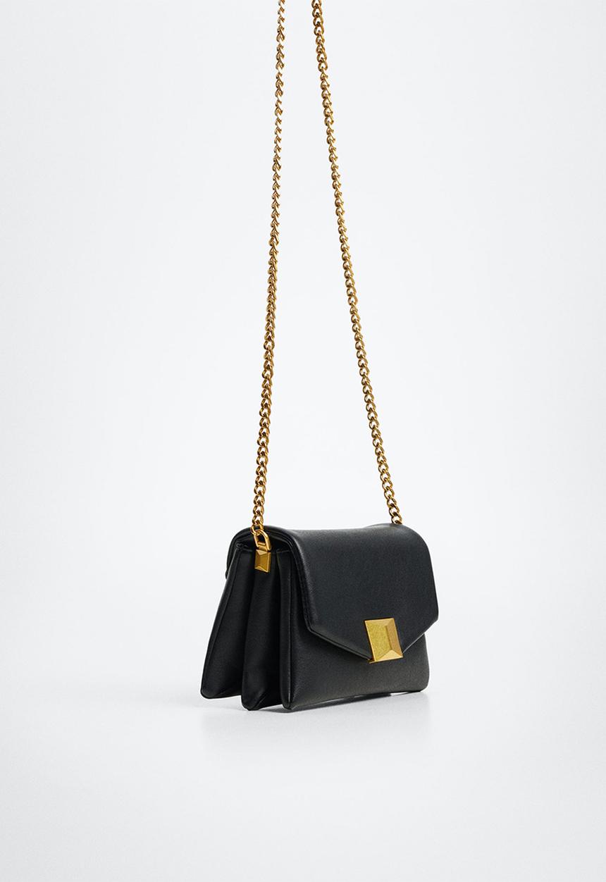 MANGO - Flap chain bag - black