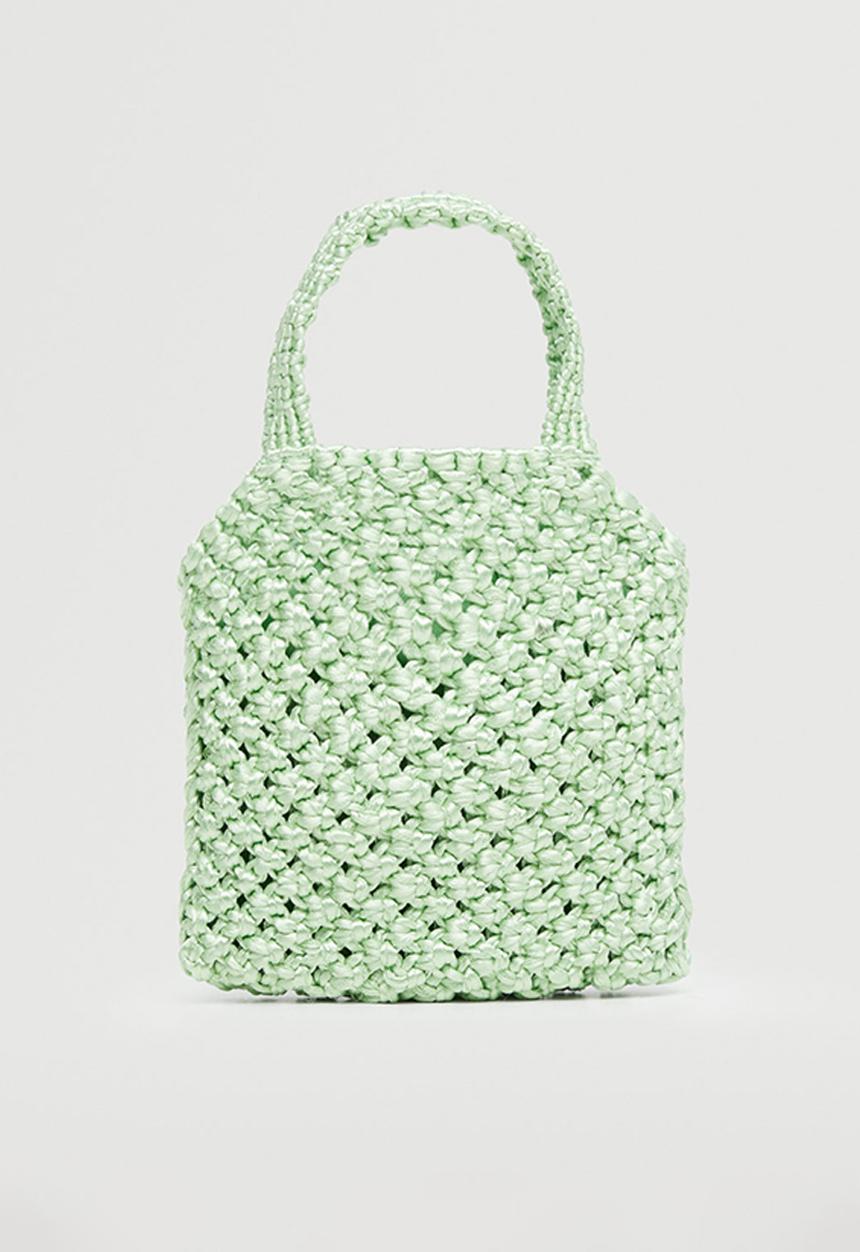 MANGO - Crochet mini bag - green