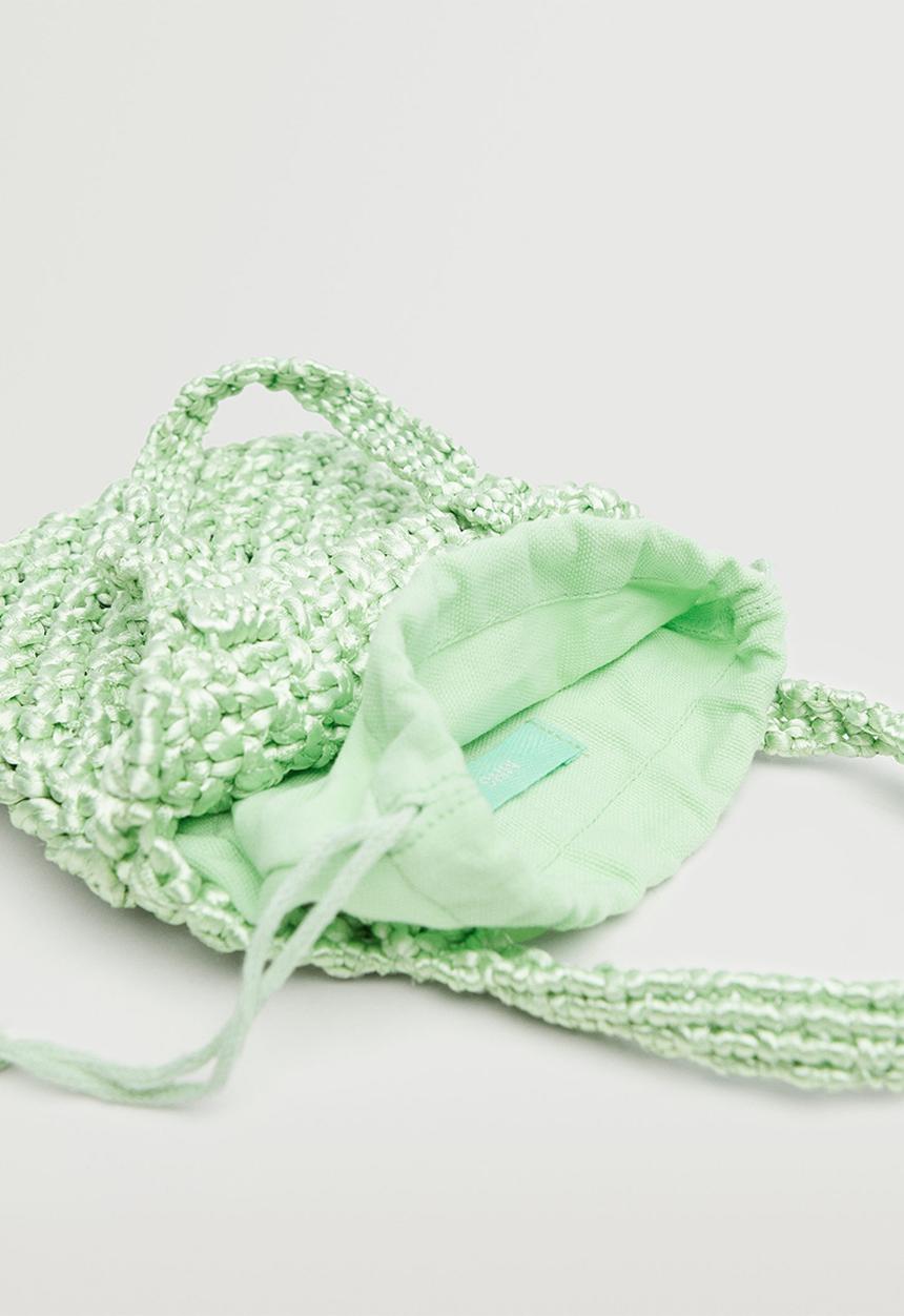MANGO - Crochet mini bag - green