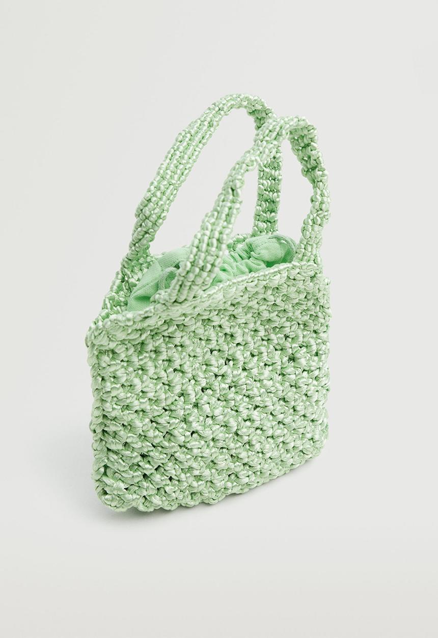 MANGO - Crochet mini bag - green