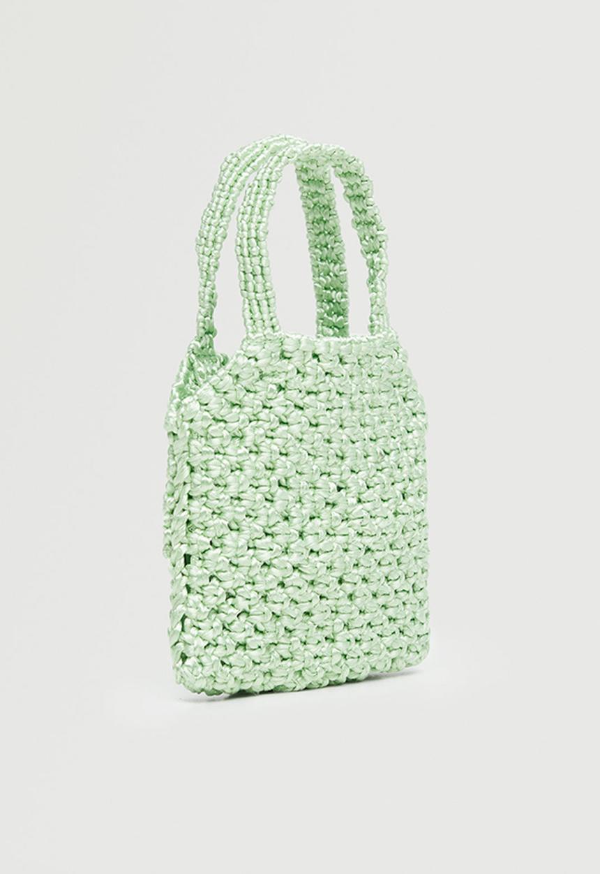 MANGO - Crochet mini bag - green