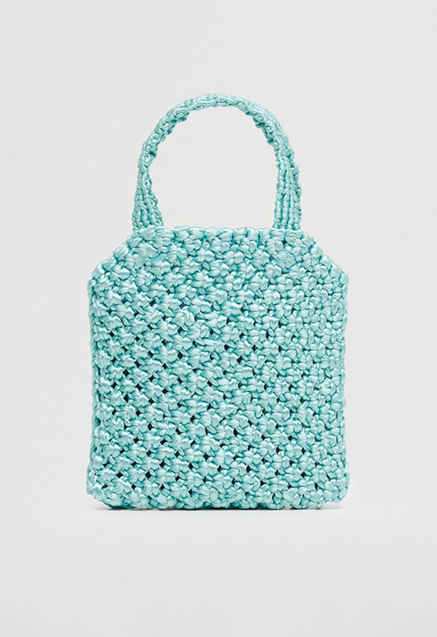 MANGO - Crochet mini bag - turquoise