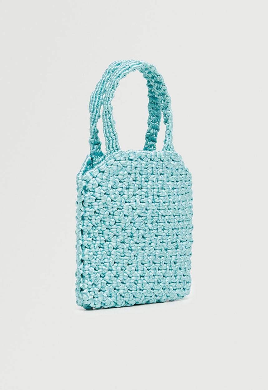 MANGO - Crochet mini bag - turquoise