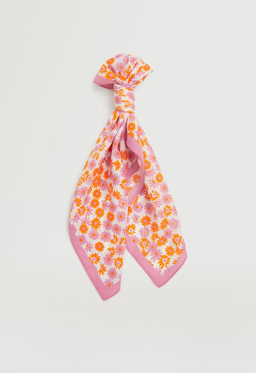 MANGO - Floral printed scarf - pink