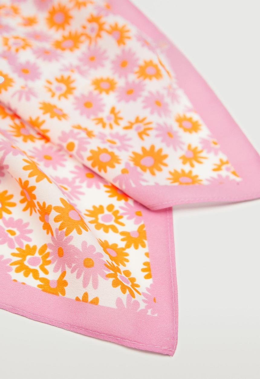 MANGO - Floral printed scarf - pink