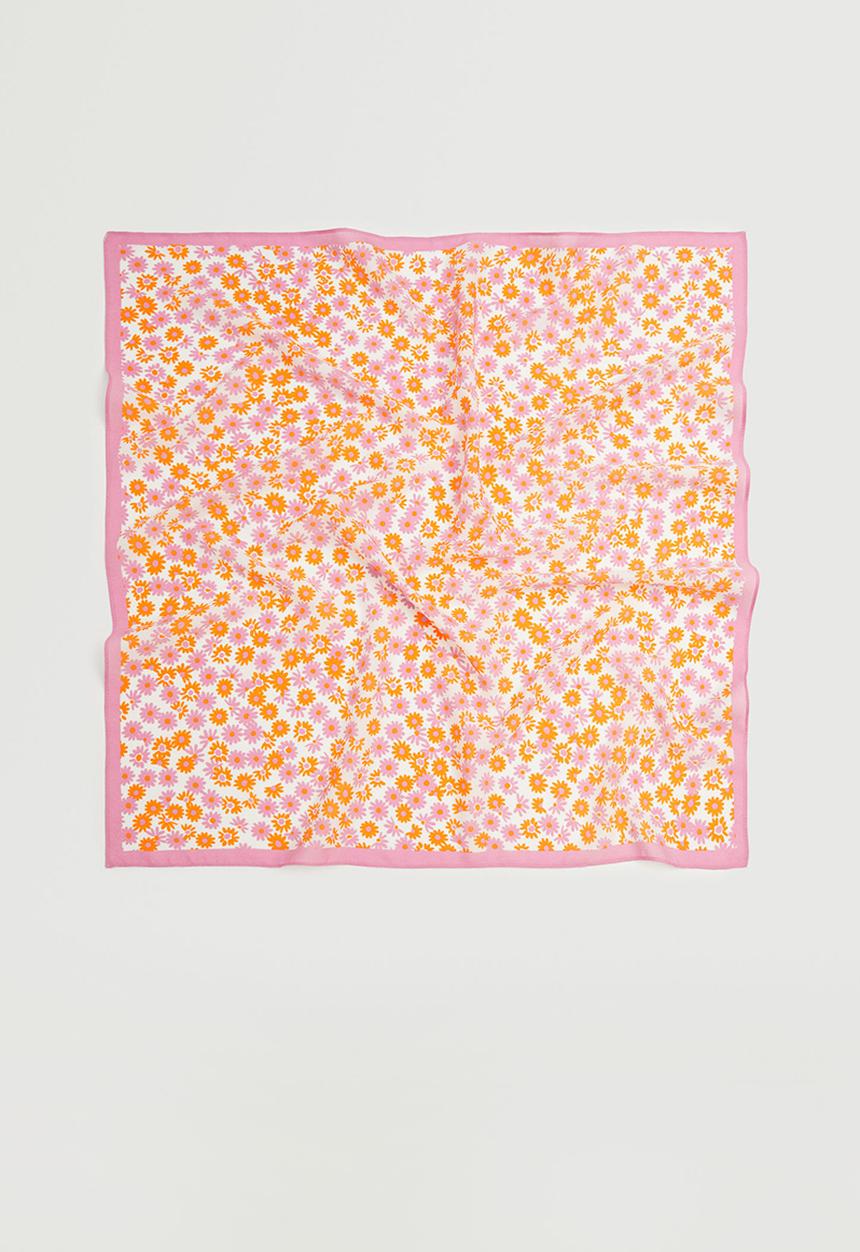 MANGO - Floral printed scarf - pink