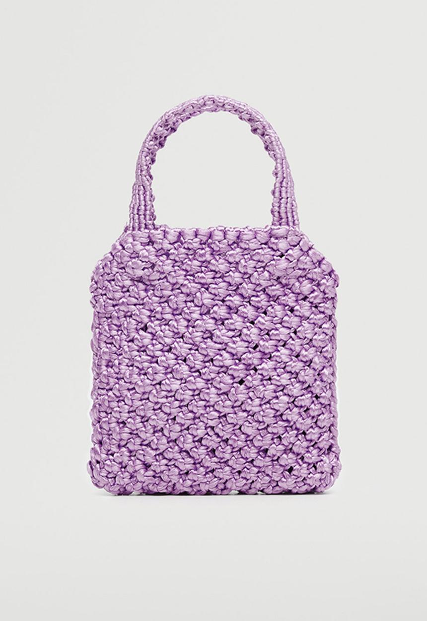 MANGO - Crochet mini bag - lilac