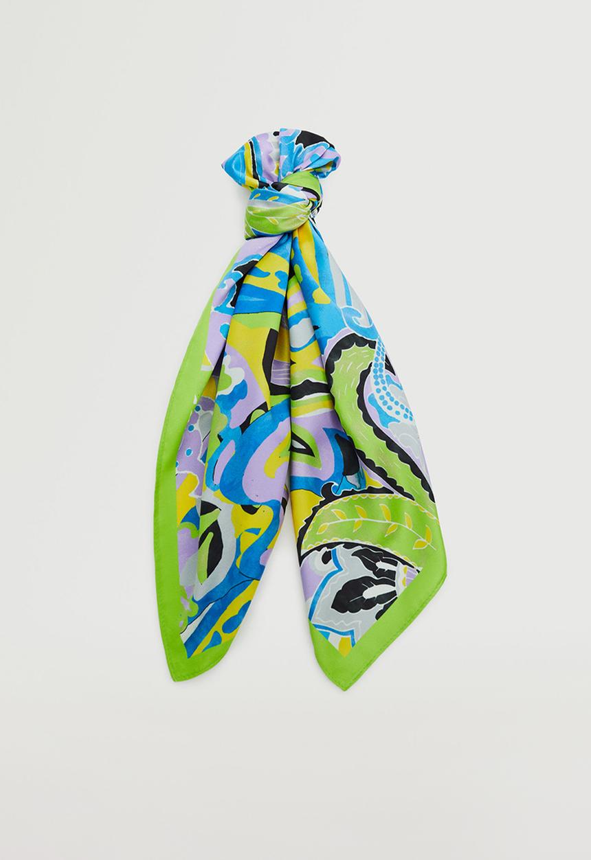 MANGO - Paisley print scarf - blue