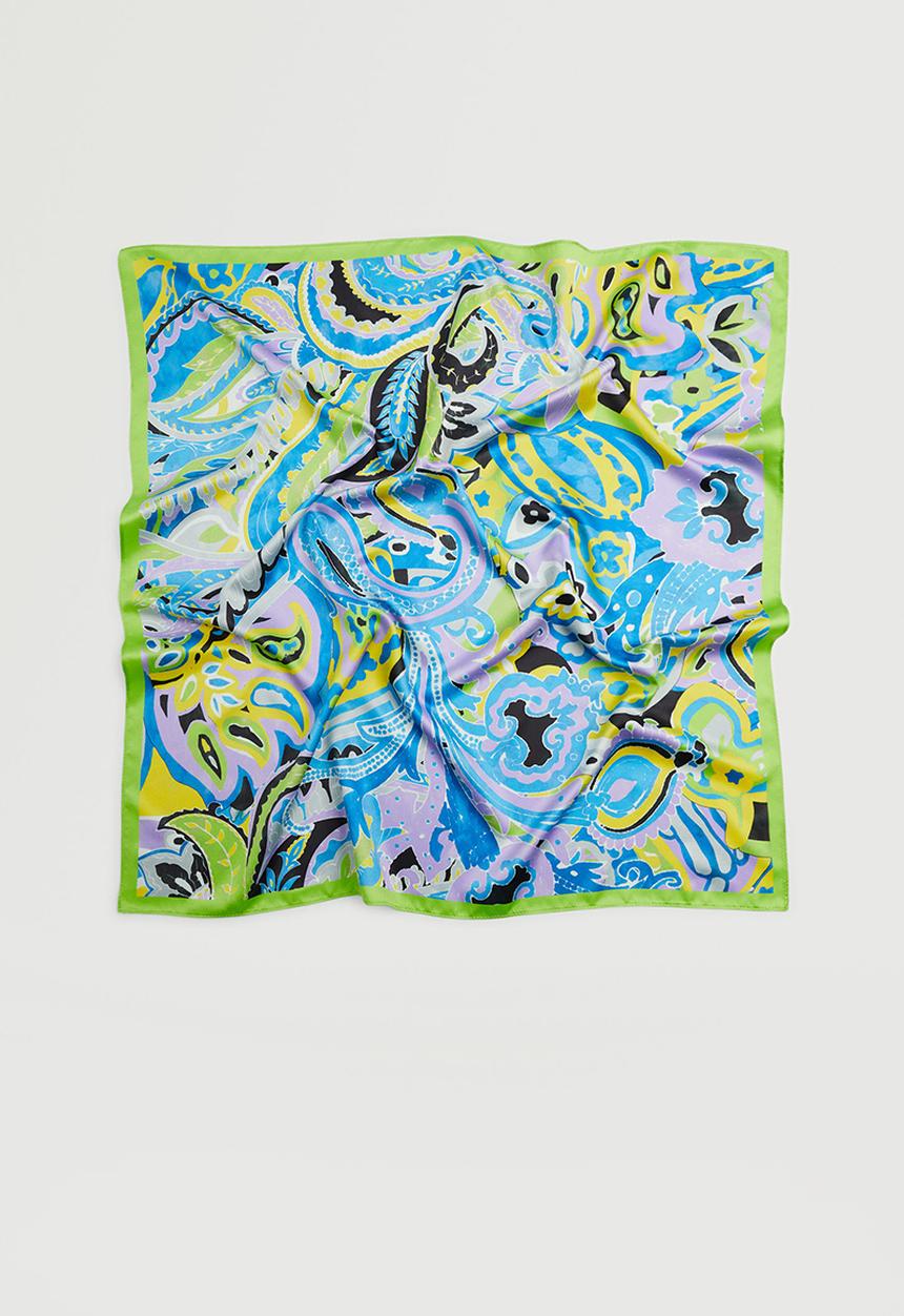 MANGO - Paisley print scarf - blue