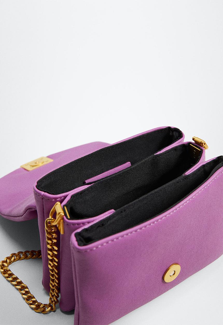 MANGO - Flap chain bag - purple