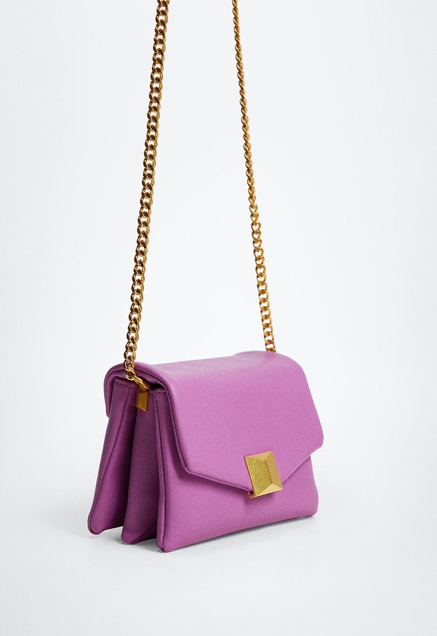MANGO - Flap chain bag - purple