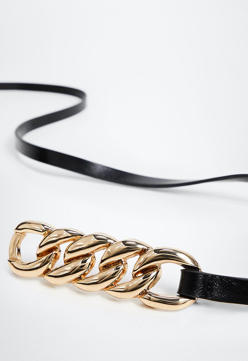 MANGO - Chain belt - black