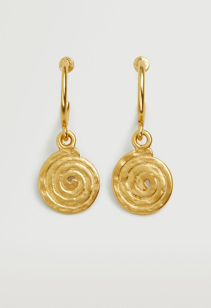 MANGO - Metal pendant earrings - gold