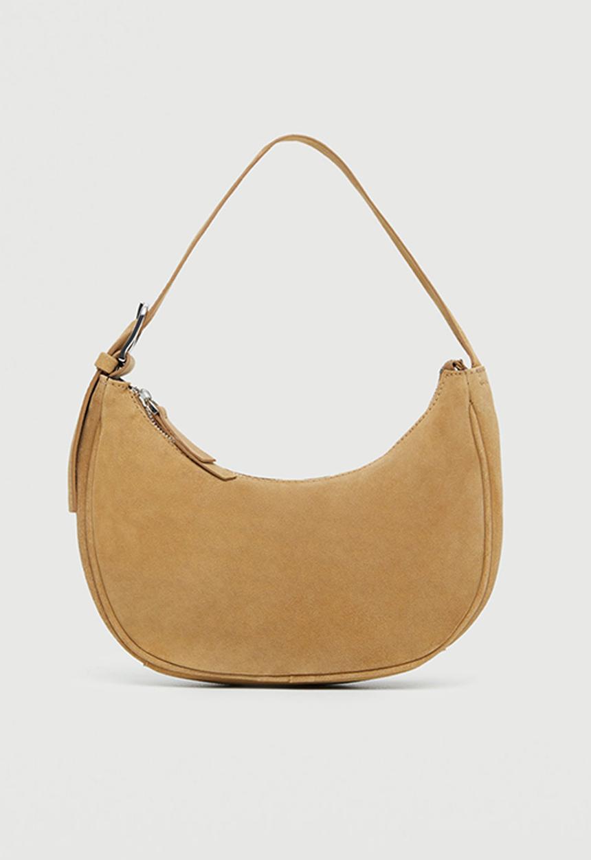 MANGO - Leather baguette bag - leather
