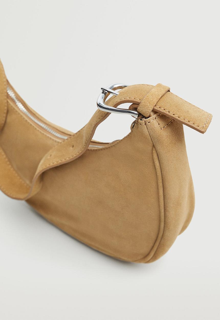 MANGO - Leather baguette bag - leather