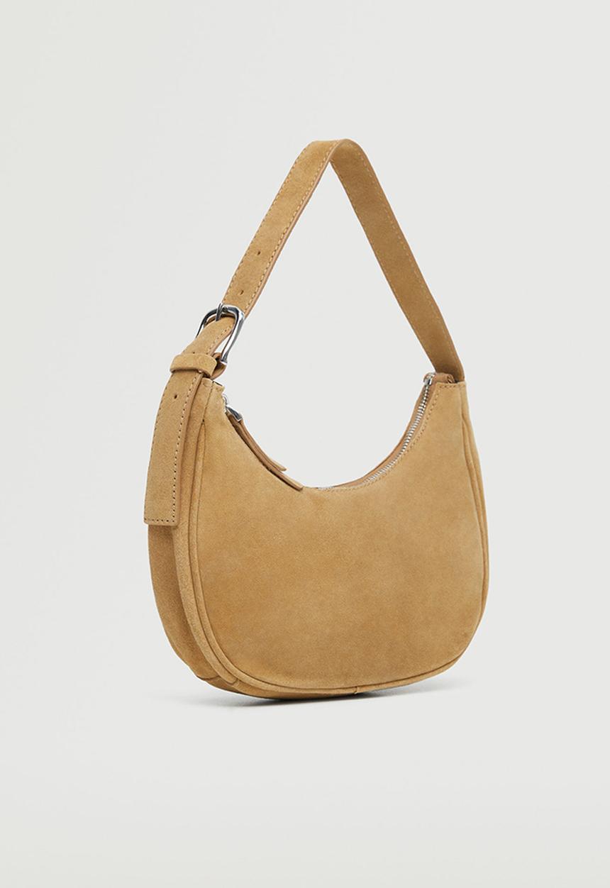 MANGO - Leather baguette bag - leather