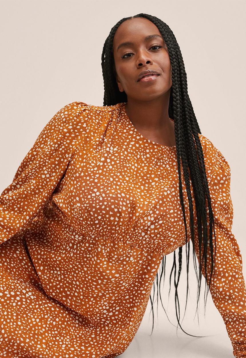 MANGO - Plus dress pie - medium orange