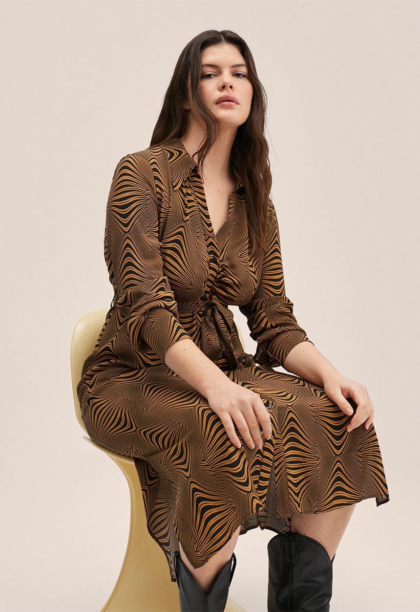 MANGO - Plus dress leona - ochre
