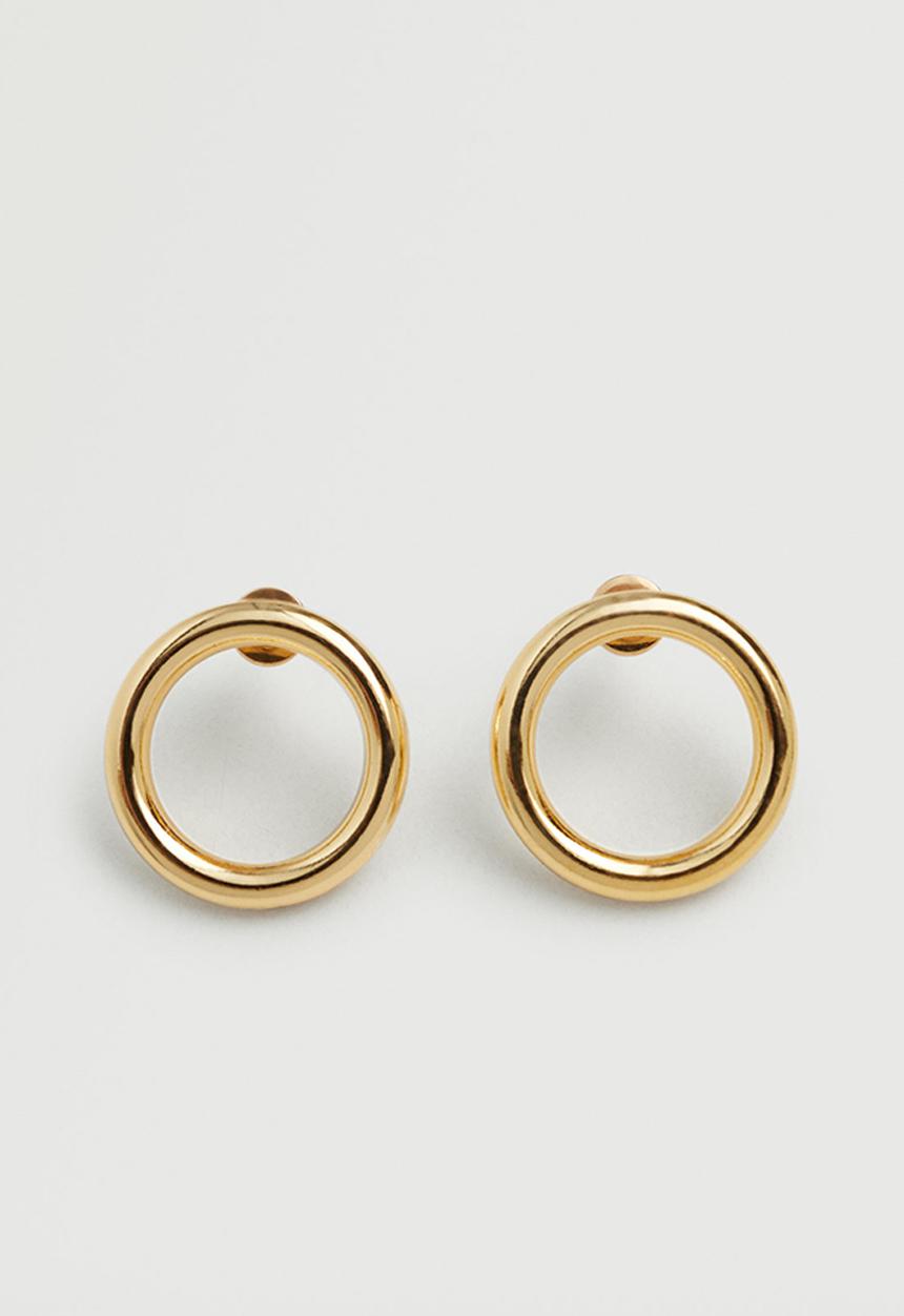 MANGO - Hoop pendant earrings - gold