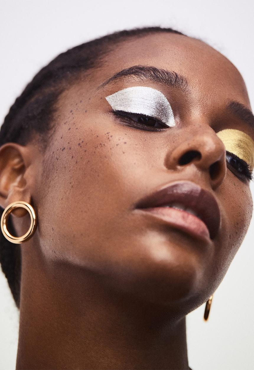 MANGO - Hoop pendant earrings - gold