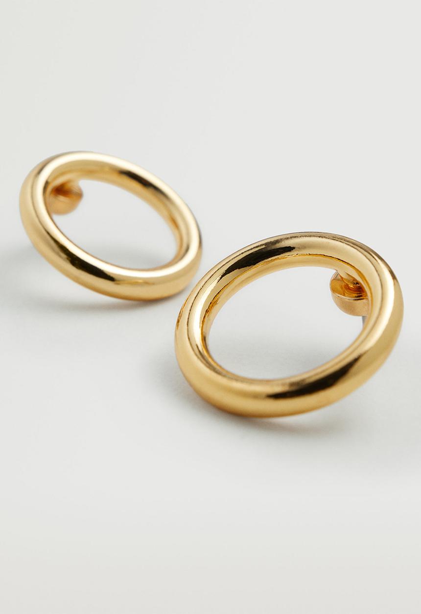 MANGO - Hoop pendant earrings - gold