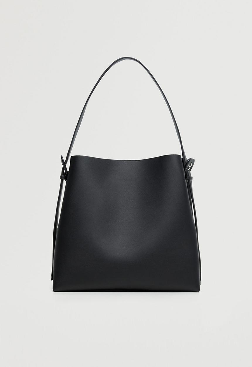 MANGO - Buckle detail shopper bag - black