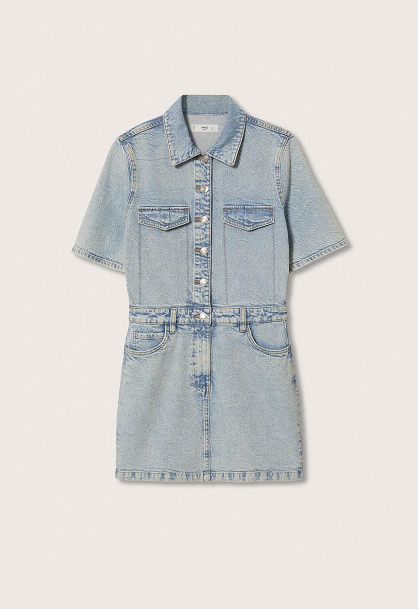 MANGO - Plus dress mom80 - open blue
