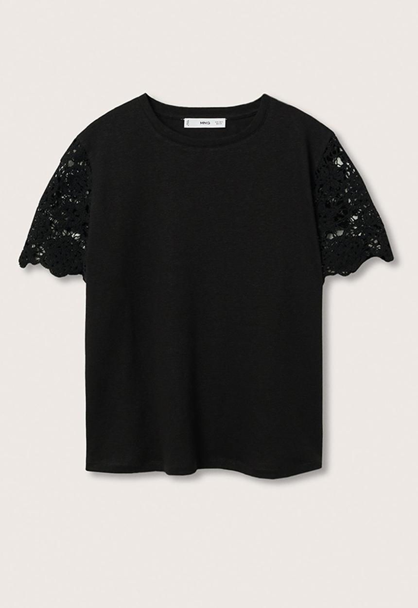 MANGO - Plus T-shirt manga - black