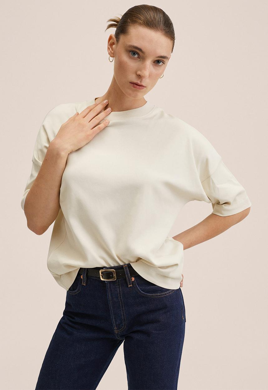 MANGO - T-shirt sita2 - light pastel brown