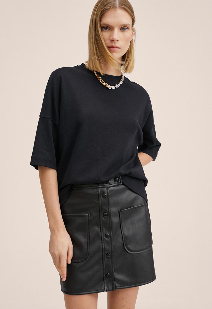 MANGO - T-shirt sita2 - black