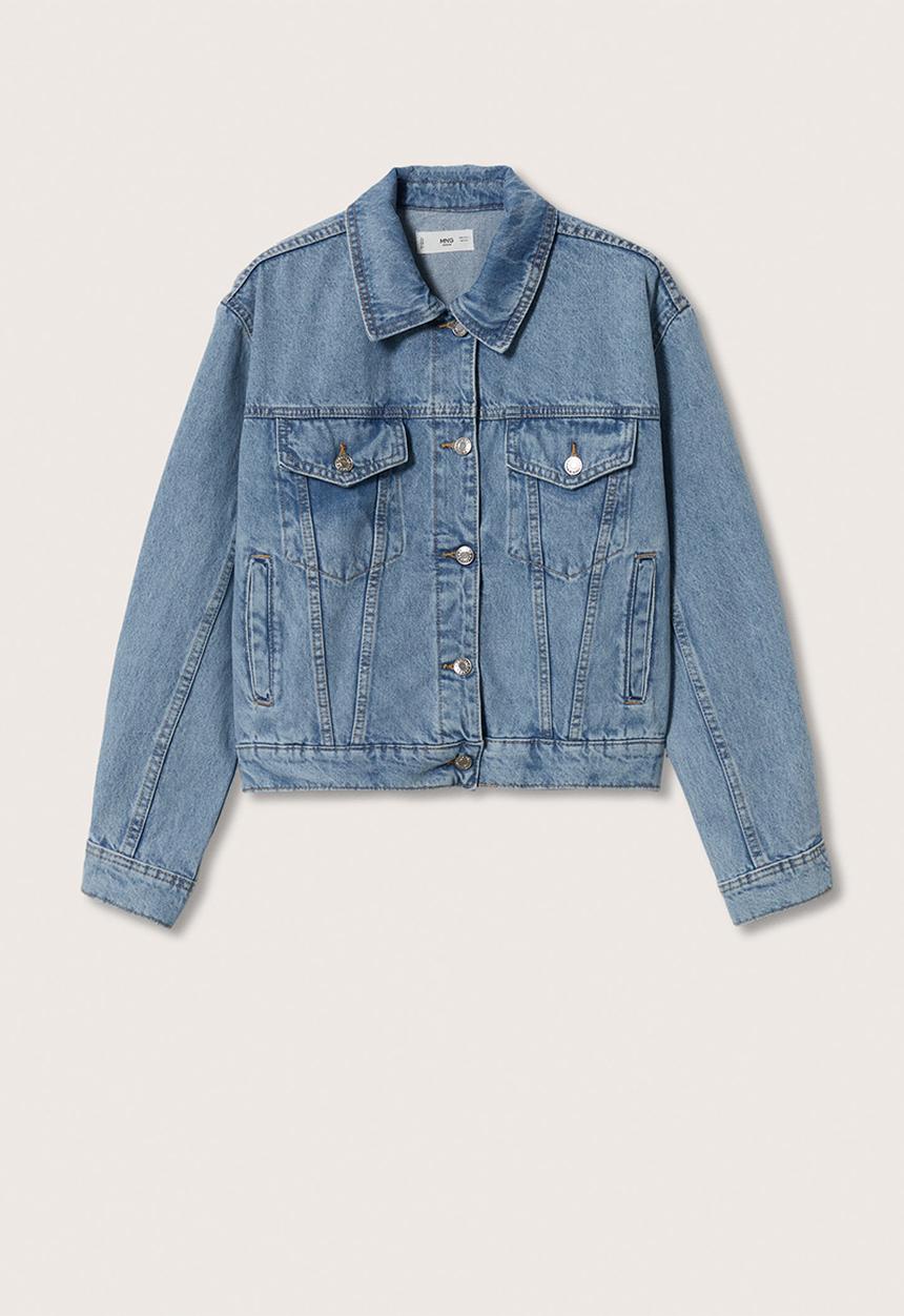 MANGO - Jacket mom80 - open blue