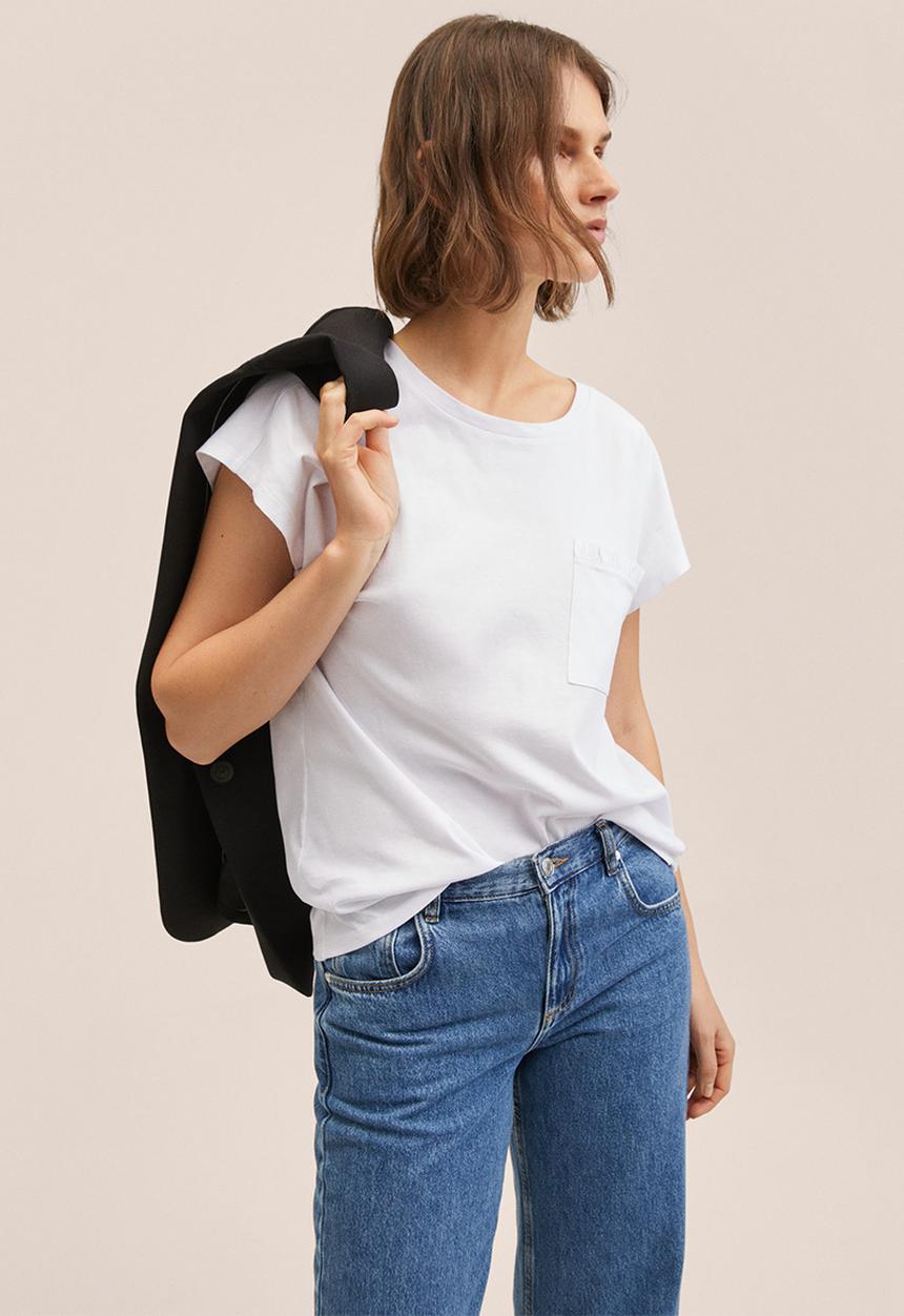 MANGO - T-shirt menta - white