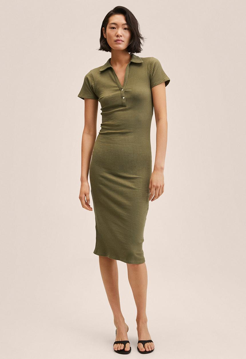 MANGO - Dress shannon - beige/khaki