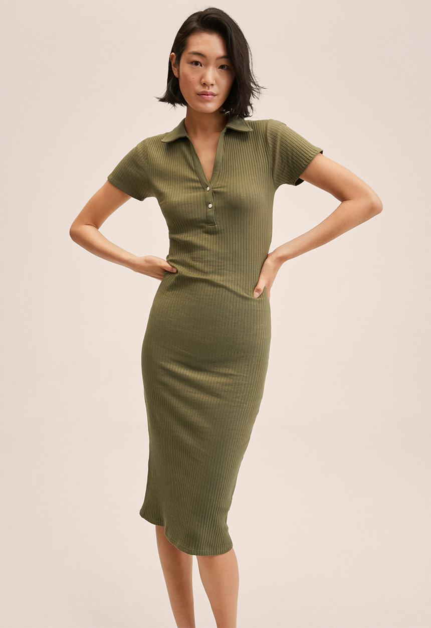 MANGO - Dress shannon - beige/khaki