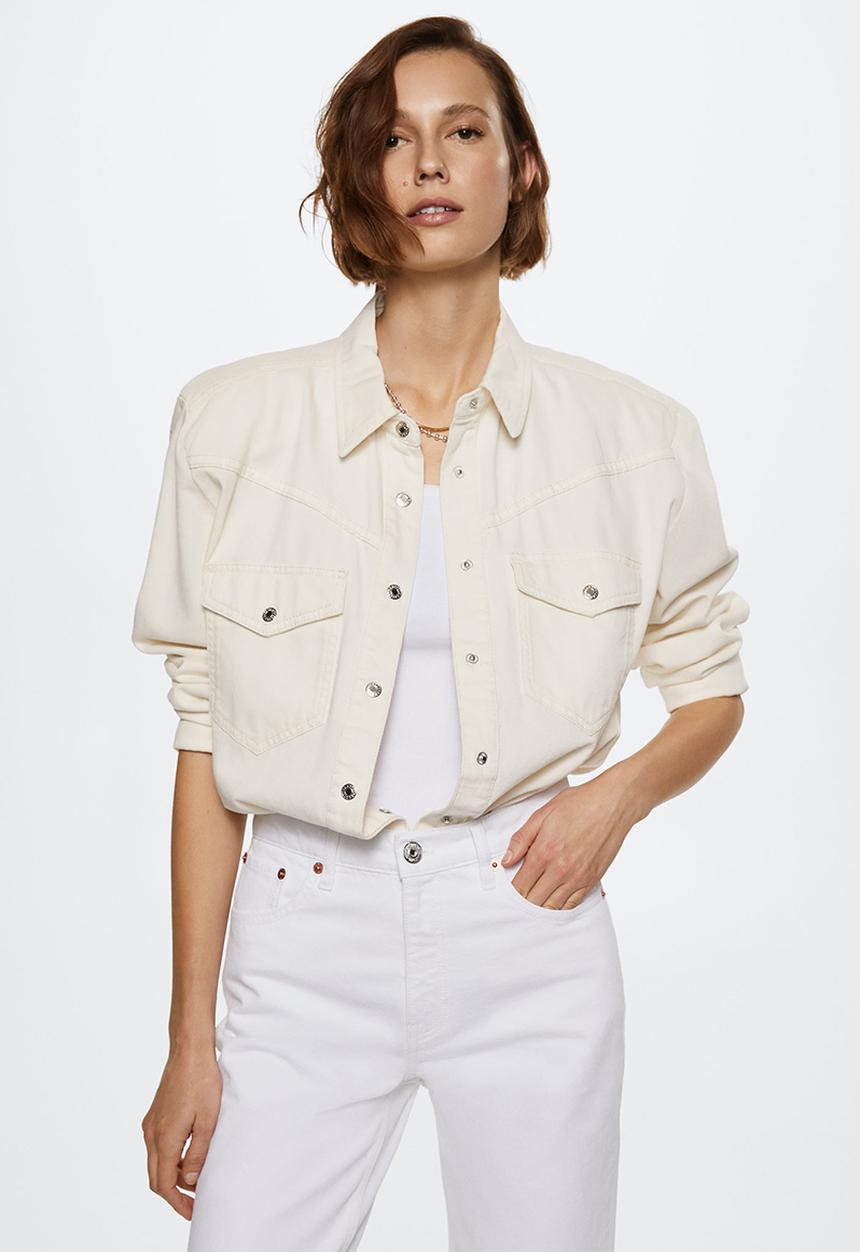 MANGO - Jeans mom80 - white