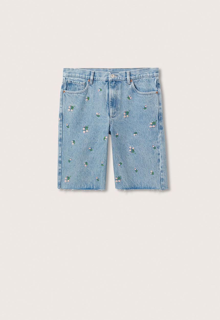 MANGO - Bermuda shorts daisy - open blue