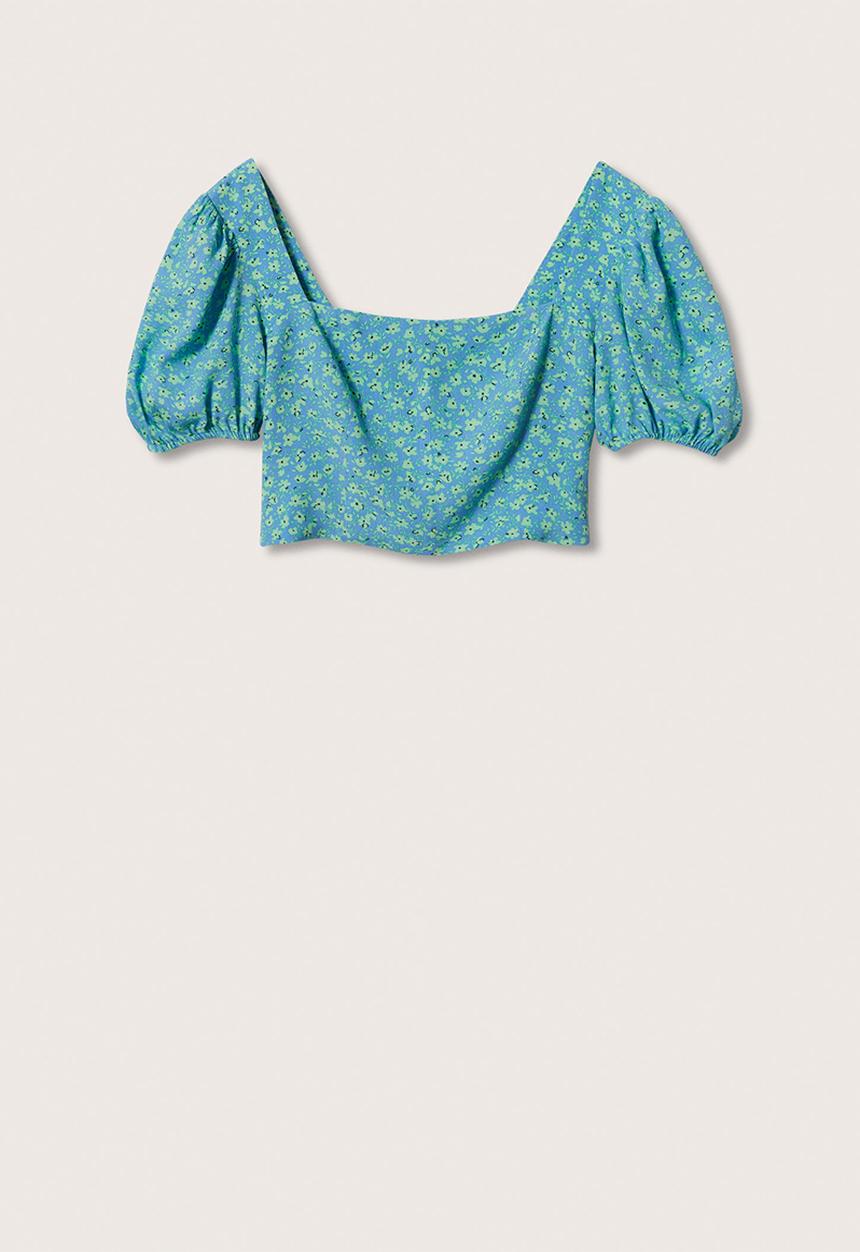 MANGO - Blouse daisy - medium blue