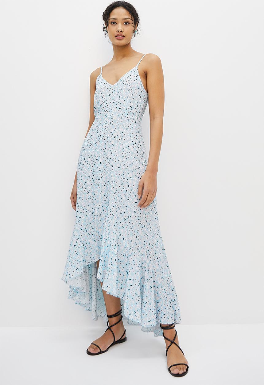MILLA - Ruffle hem cami dress - blue 