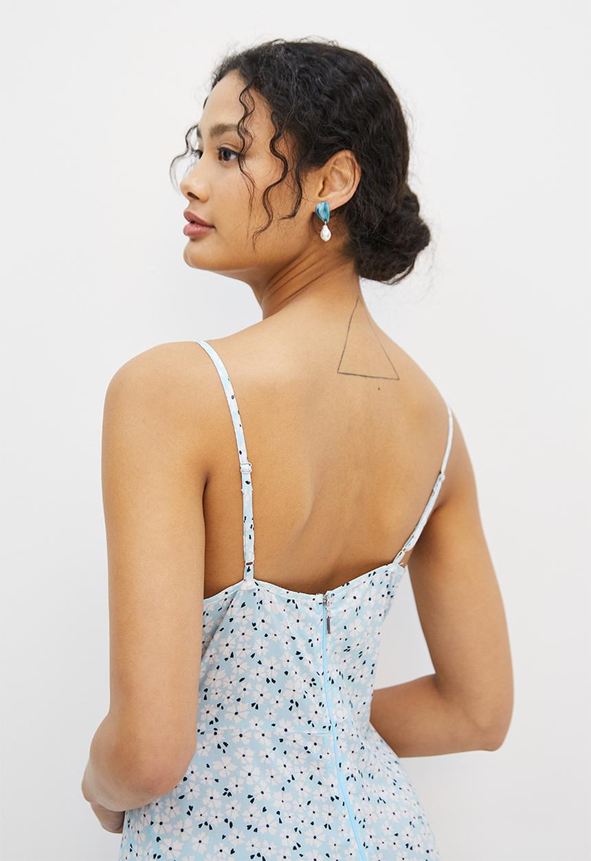 MILLA - Ruffle hem cami dress - blue 
