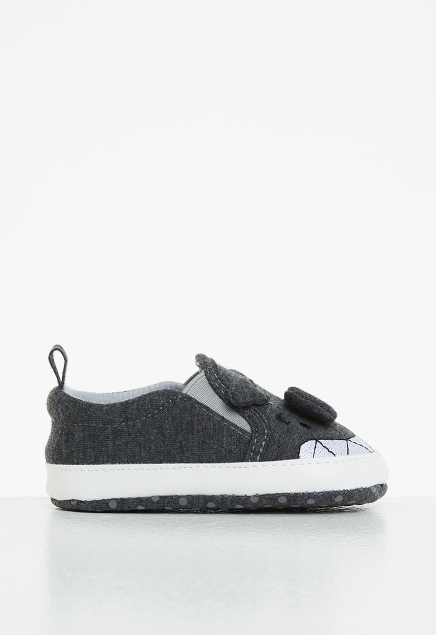 Pop Candy - Boys slip-on - charcoal & white