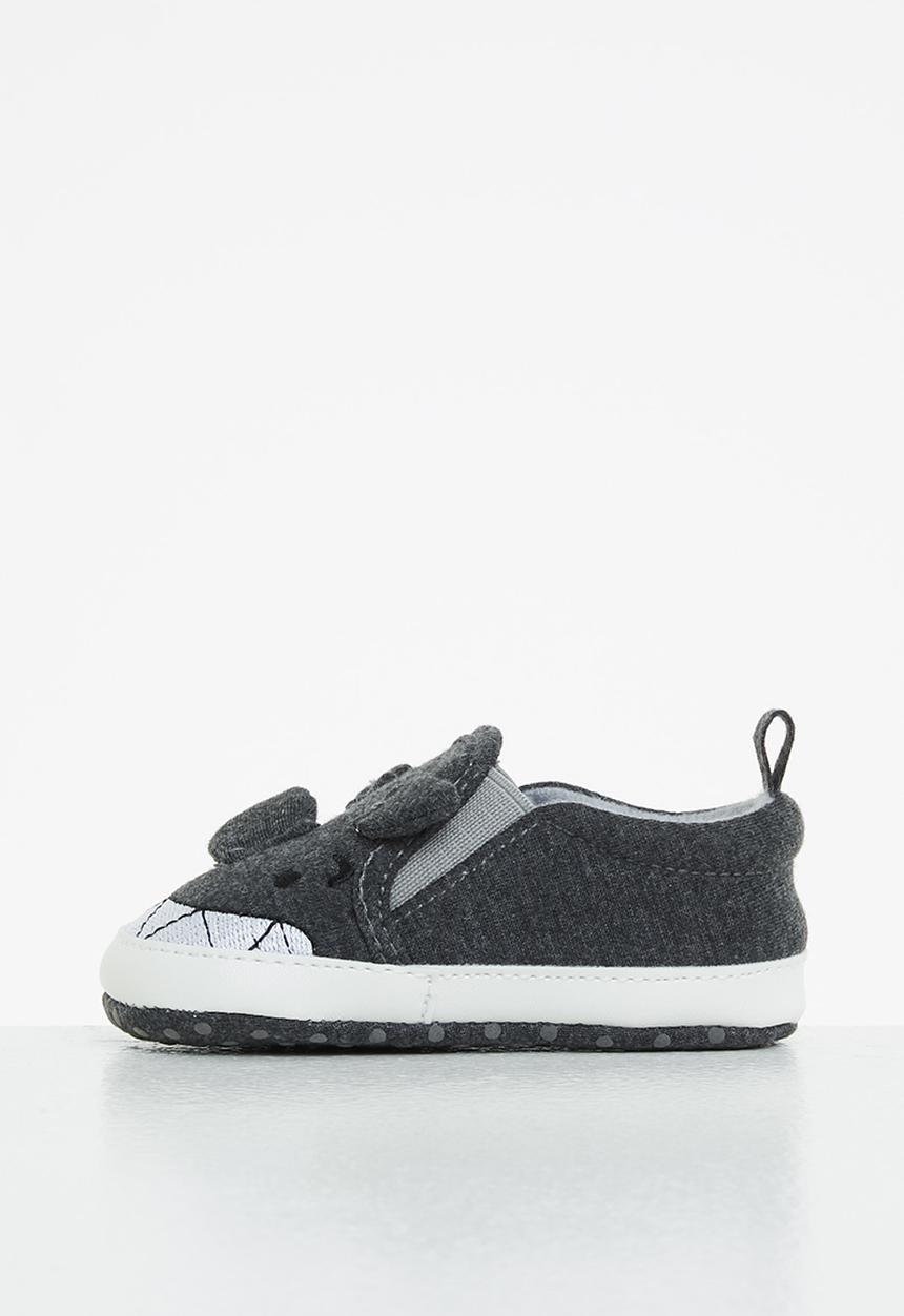 Pop Candy - Boys slip-on - charcoal & white