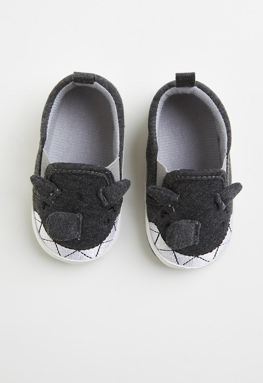 Pop Candy - Boys slip-on - charcoal & white