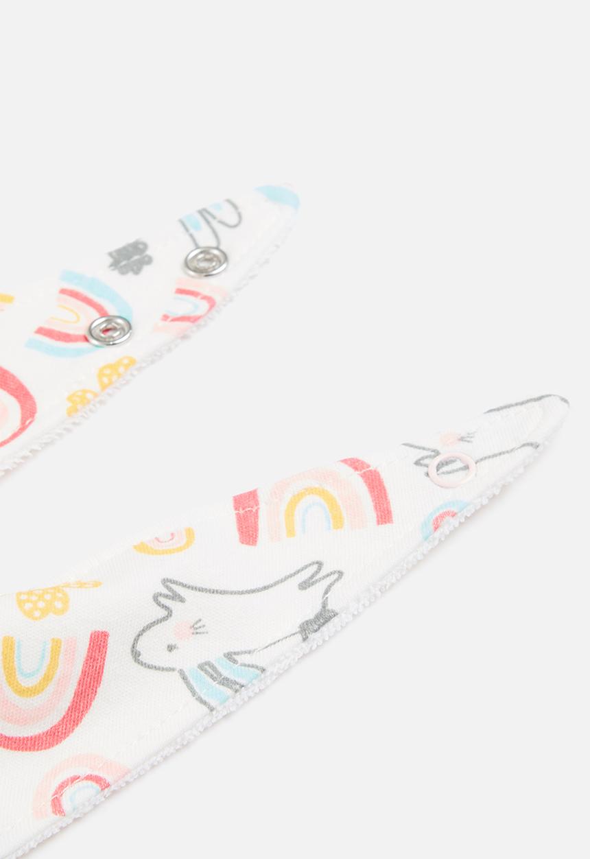 Pop Candy - Rainbow 3 pack bibs - pink & white 
