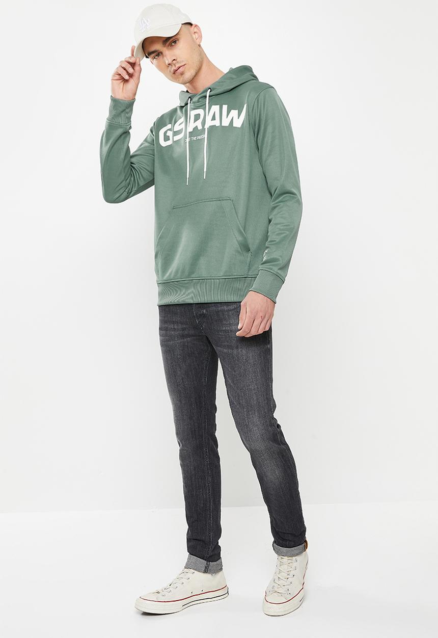G-STAR - Gsraw gr hoodie sw long sleeve - grey moss