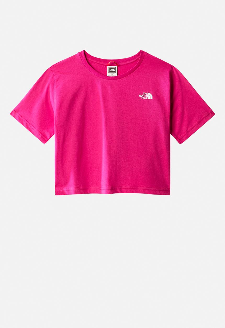 The North Face - G short sleeve simple dome cropped tee - fuschia pink